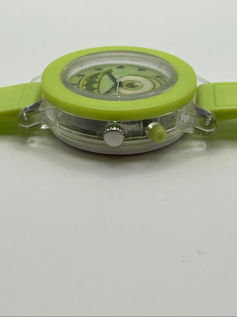 Kids Lime Green Monster Character Silicone Watch